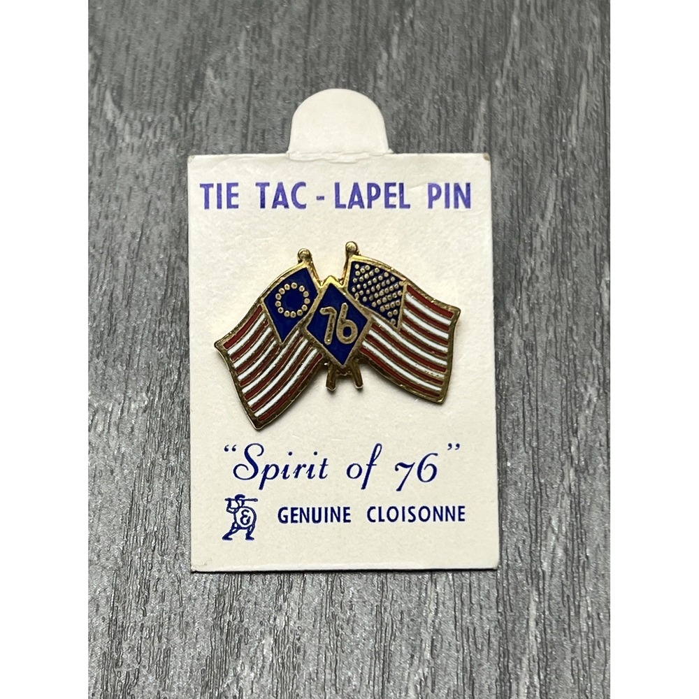 Vintage Spirit of '76 Bicentennial Tie Tac Lapel Pin Cloisonne Betsy Ross Flag